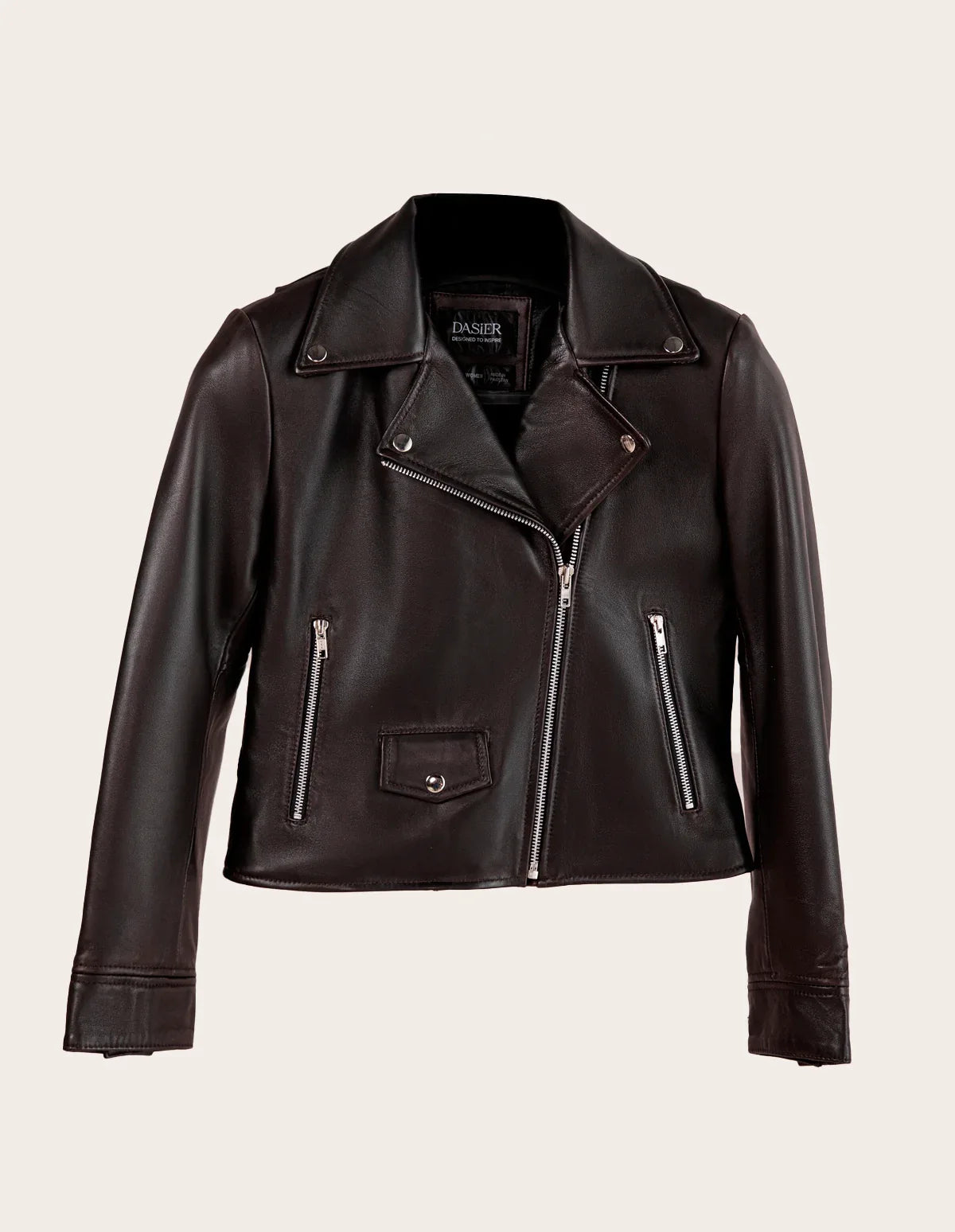 Renelle Leather Biker Jacket - Dasier