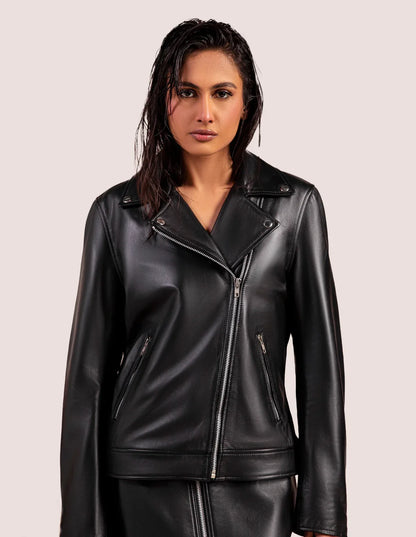 Vintage Leather Biker Jacket - Dasier