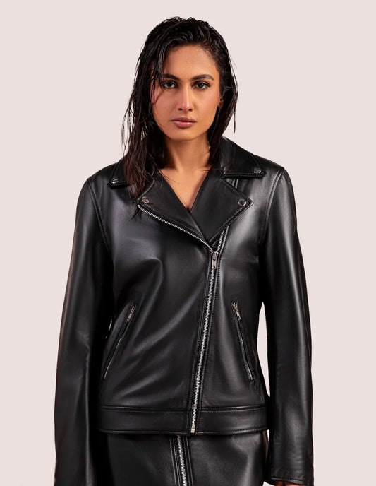 Vintage Leather Biker Jacket - Dasier
