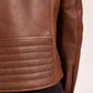 Vintage Leather Biker Jacket Coffee Brown - Dasier
