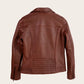 Vintage Leather Biker Jacket Coffee Brown - Dasier