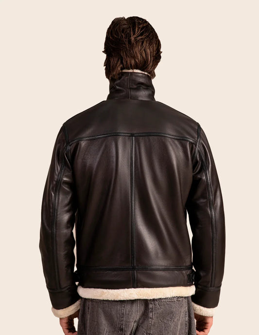 Dravon Shearling Leather Jacket - Dasier
