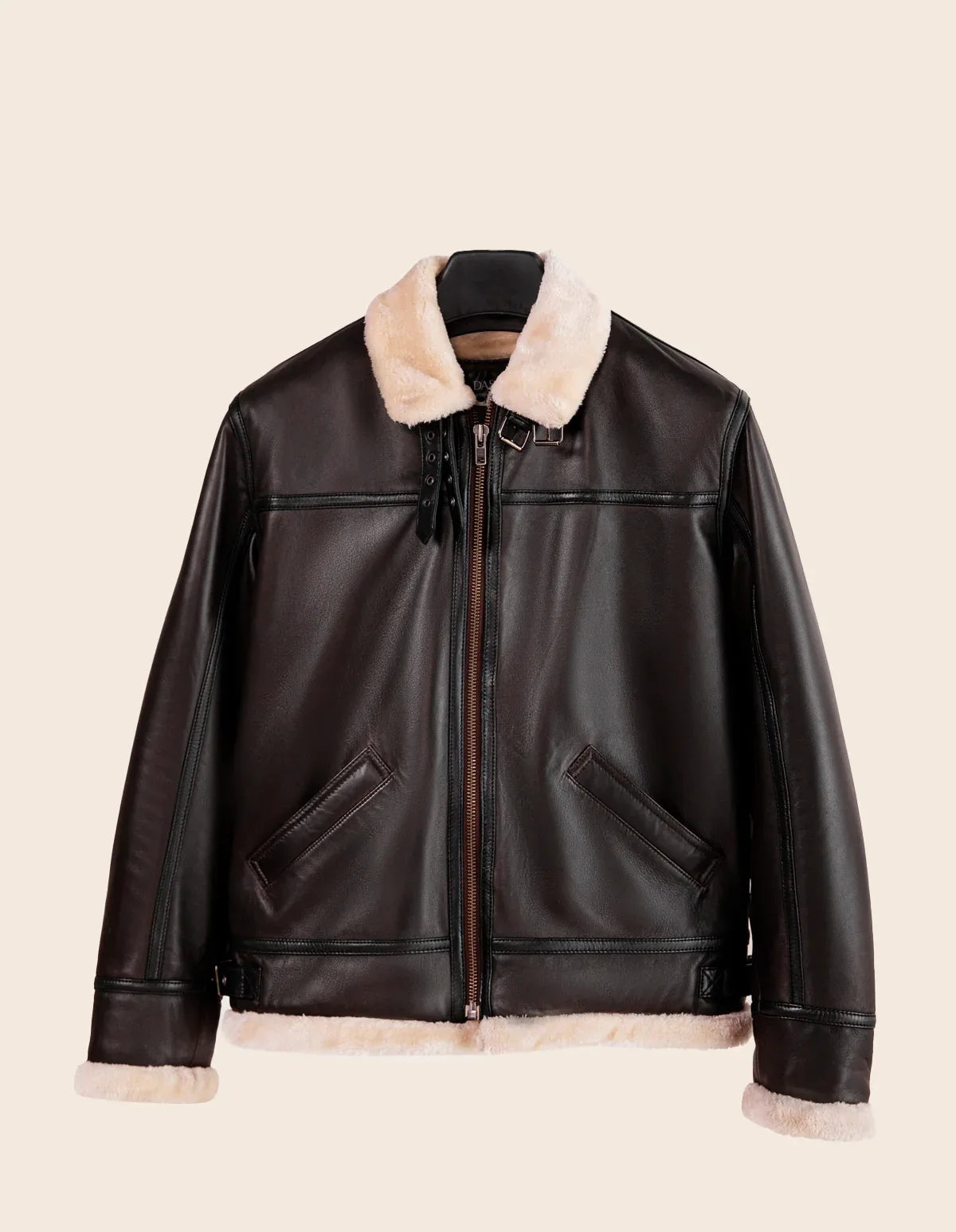 Dravon Shearling Leather Jacket - Dasier