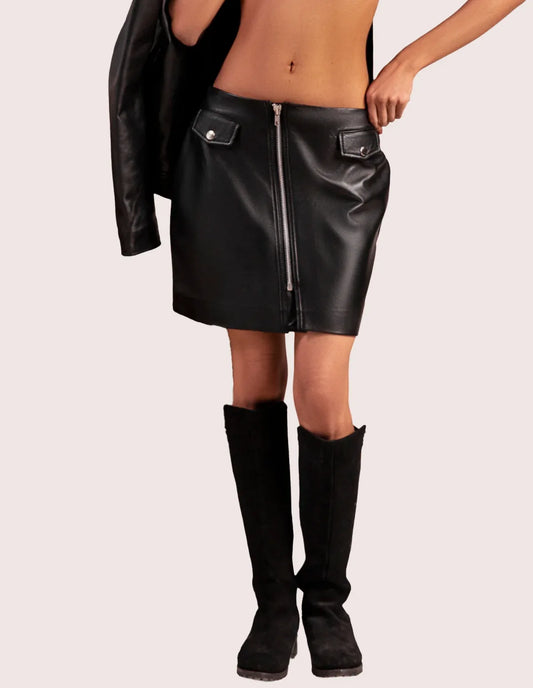 Ivy Mini Leather Skirt - Dasier