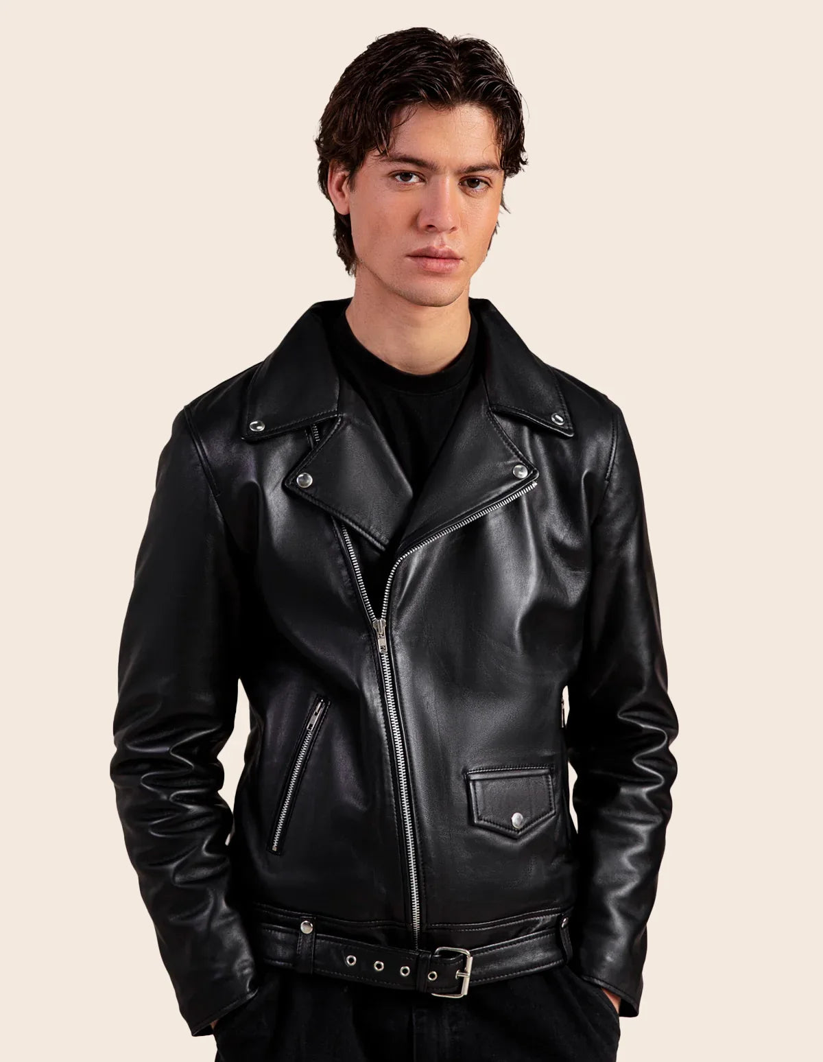 Onyx Leather Biker jacket - Dasier