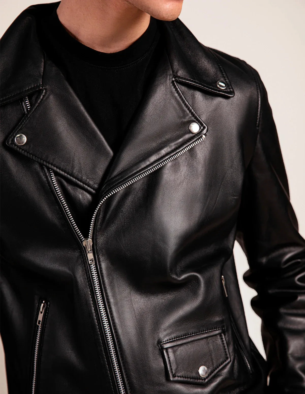 Onyx Leather Biker jacket - Dasier