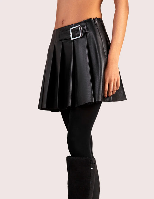 Royale Leather Mini Skirt - Dasier