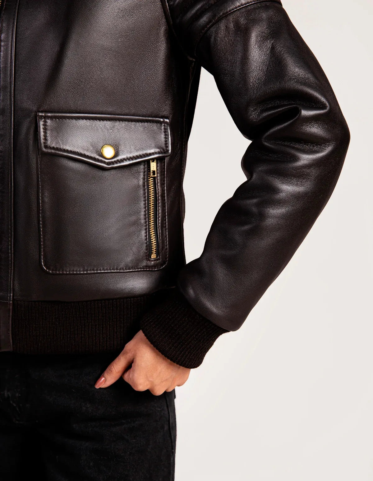 Scoria Brown Leather Jacket - Dasier